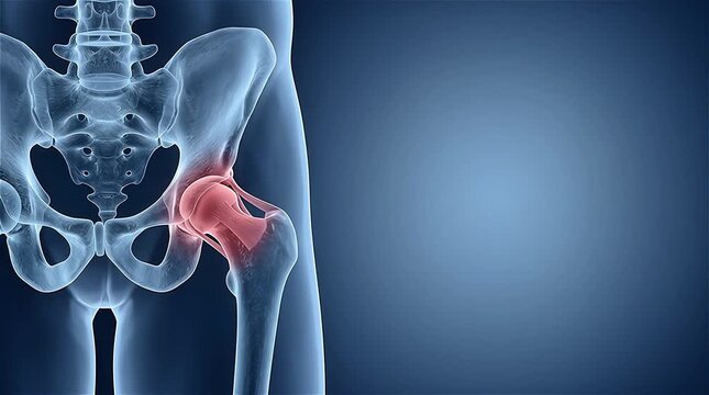3D Medical Animation Showing Normal Human Hip Joint Anatomy and Movement