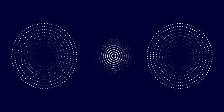 set of halftone dots in circle form