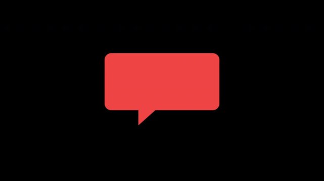 Empty Minimal Geometric Speech Bubble Red Flat Spring Scale In Blank Overlay 4K