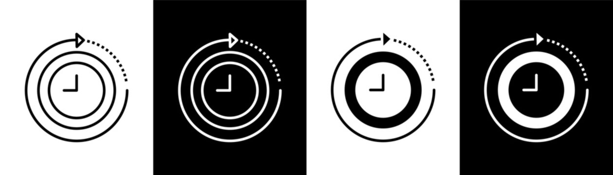 History white and black icon set design