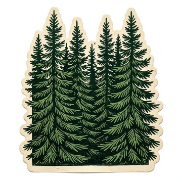Fresh green Christmas tree forest in wooden box planter. Dense fir saplings arranged for holiday decor and festive indoor planting.