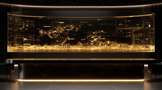 Black command center, holographic commerce dashboard and AI retail analytics, premium enterprise logistics intelligence, and copy space.