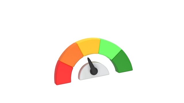 Speedometer icon 3d rendering animation on 4k	