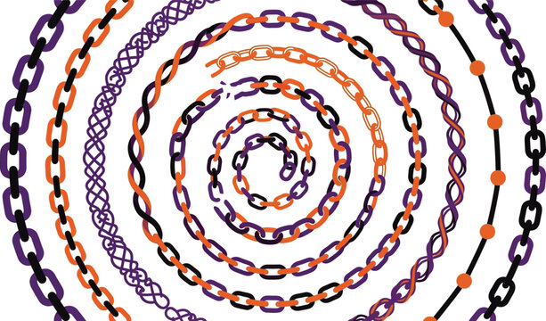 Vibrant Halloween Chain Spiral Background for Marketing and Design Projects