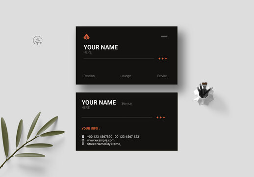 Minimal Black Color Business Card Templat
