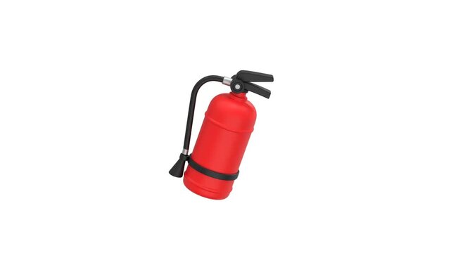 Fire extinguisher icon 3d rendering animation on 4k	