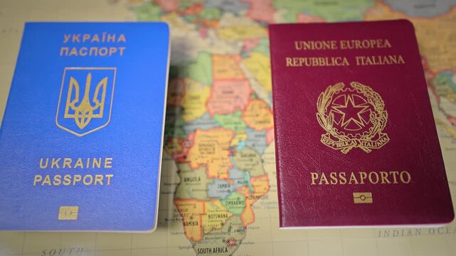 Ukrainian Passport and Italian Passport for International Travel
