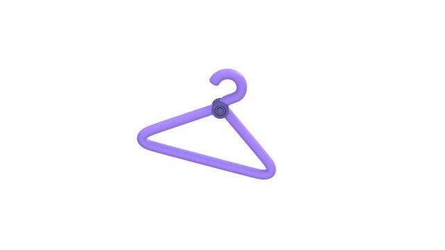 Clothes Hanger icon 3d rendering animation on 4k	