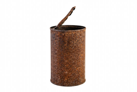Aged and Rusty Open Metal Tin Can