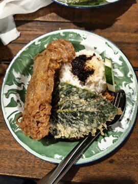 Traditional food nasi campur