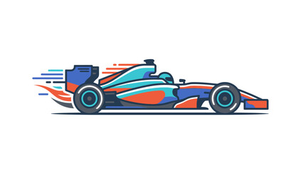 Fototapeta premium Flat vector illustration of Formula 1 race car.
