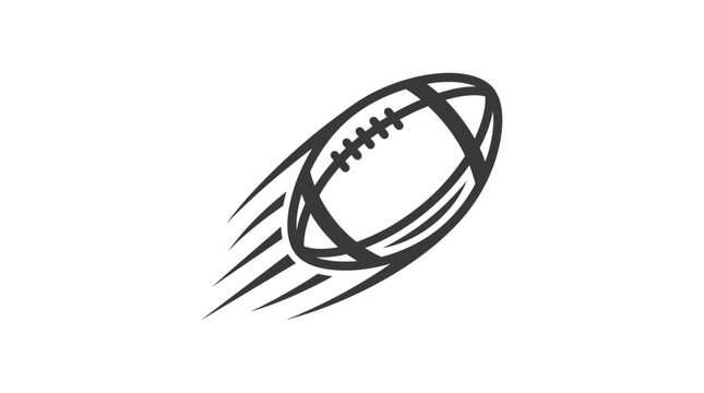 Flying football icon with motion speed lines