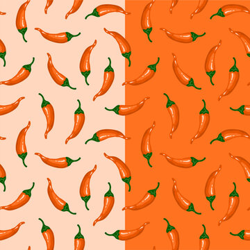 chili pattern Background. pepper pattern background. chili flat illustration pattern background. hot chili pattern background.	