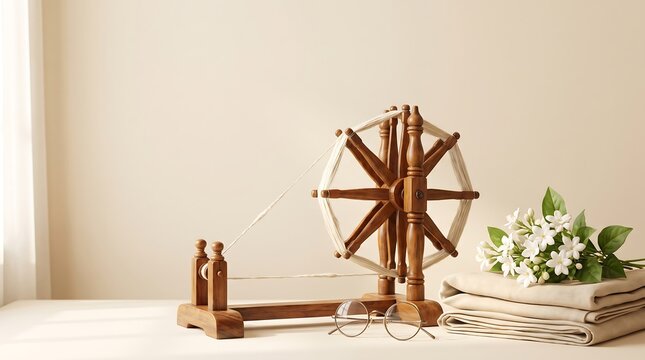 Celebrating independence day india gandhi jayanti with charkha