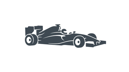 Fototapeta premium Formula one racing car silhouette side profile view.