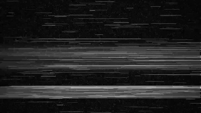 VHS analog television with static noise and glitch distortion. 4K