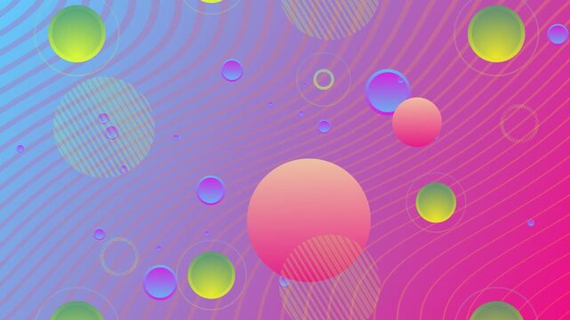 Abstract Soft Violet Gradient Background with Floating Glass Circles Animated Loop 4K