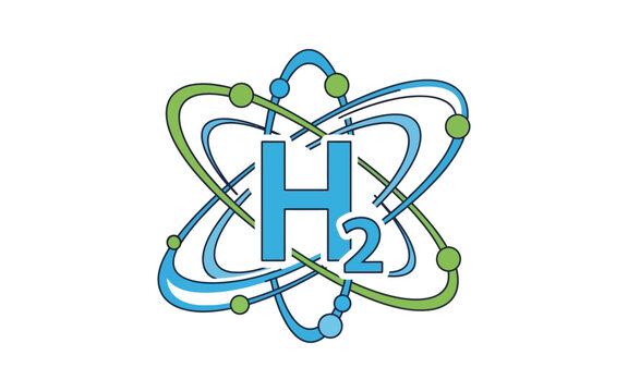 Hydrogen Molecule Symbol Vector Illustration