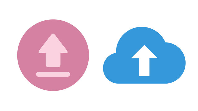 Minimal upload icon isolated on transparent background. Modern PNG symbol for file upload, cloud storage, apps, websites, UI, buttons and graphic design projects.