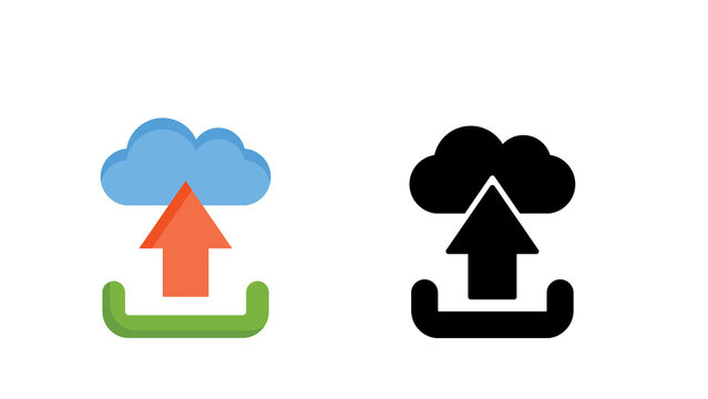Minimal upload icon isolated on transparent background. Modern PNG symbol for file upload, cloud storage, apps, websites, UI, buttons and graphic design projects.