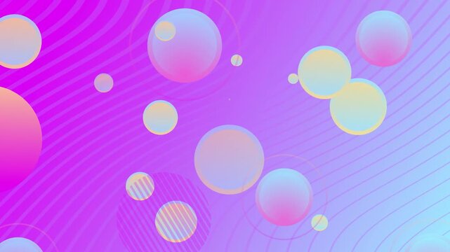 Abstract Pink Purple Gradient Background with Floating Glass Circles Animated Loop 4K