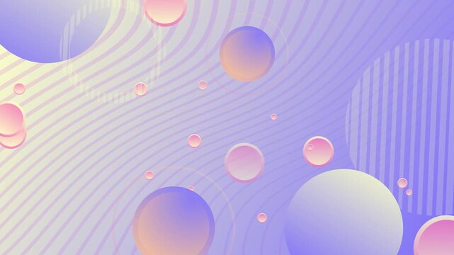Abstract Pastel Lavender Gradient Background with Floating Glass Circles Animated Loop 4K