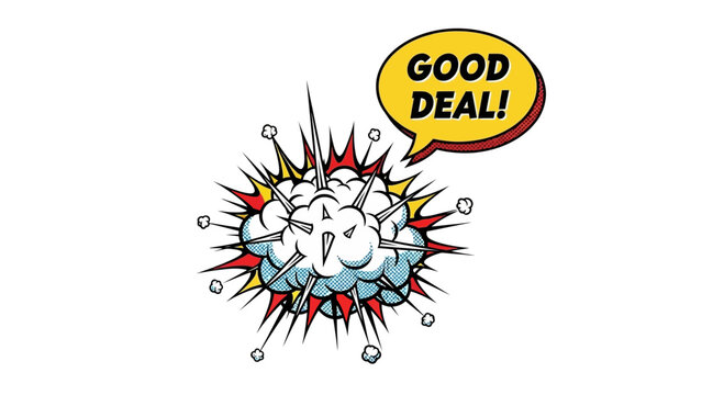 Explosion Speech Bubble "Good Deal!" - Comic Style