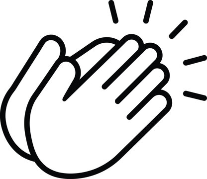 Clapping hands icon representing applause and success with clapping applause celebration approval