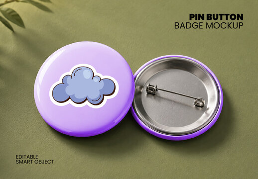 Pin Button Badge Mockup
