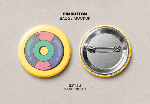 Pin Button Badge Mockup