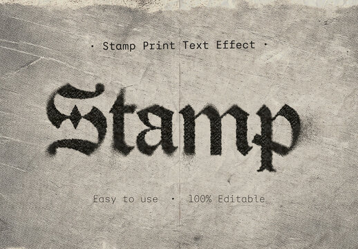 Stamp Print Text Effect