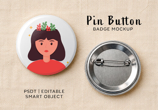 Pin Button Badge Mockup