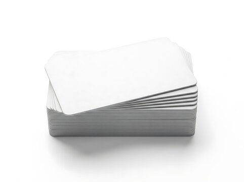 Stack of blank white business cards for branding presentation