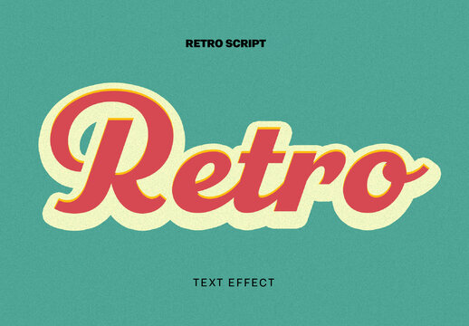 Retro Script 3D Text Effect