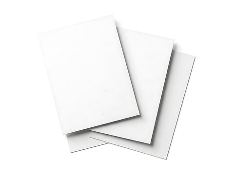 Three blank paper sheets stacked for business stationery mockup