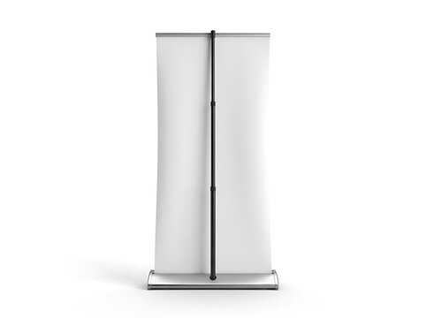Blank vertical roll up banner stand mock up for business advertising and marketing events