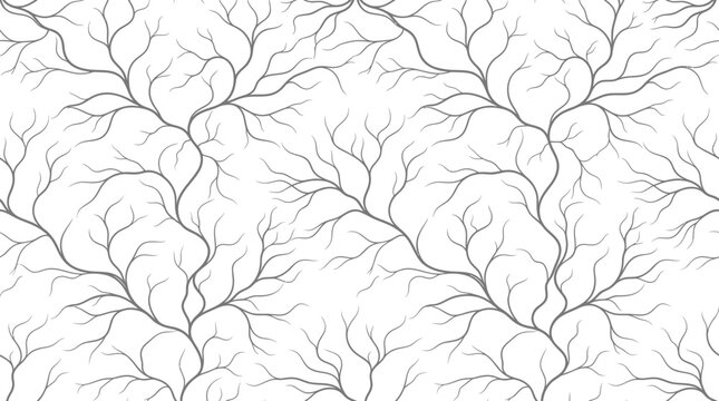 Seamless abstract branching line pattern with organic root structures