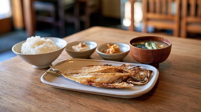 japanese grilled hokke set meal