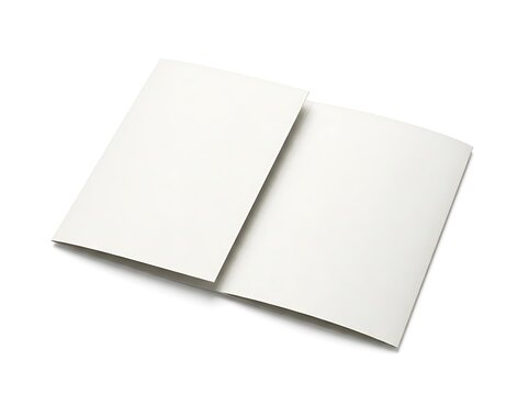 Open blank brochure or folded paper document mockup