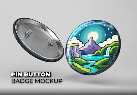 Pin Button Badge Mockup