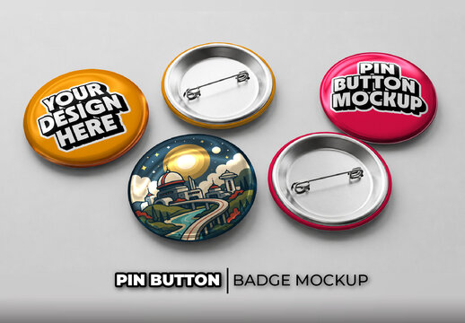 Pin Button Badge Mockup