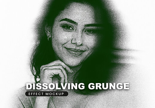 Dissolving Grunge Image Effect Mockup
