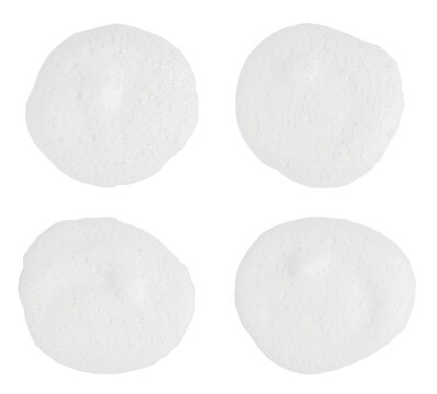 soap foam collection isolated on black background, featuring white cleansing bubbles in organic shapes for cleaning concepts, cosmetic advertising, product mockups, overlays, photo compositing.