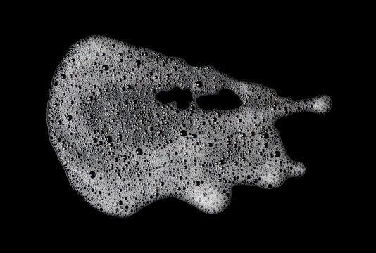 soap foam collection isolated on white background, featuring black cleansing bubbles in organic shapes for cleaning concepts, cosmetic advertising, product mockups, overlays, photo compositing.
