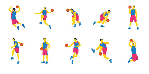 Fototapeta premium Basketball Pose Action Moving Collection 