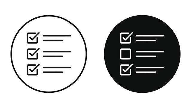 Checkbox to-do list task completion icon set with checklist checkbox verified