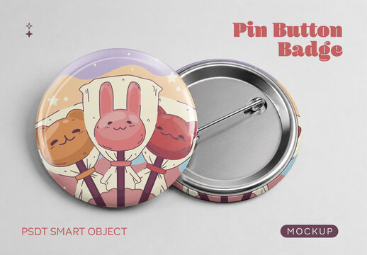 Pin Button Badge Mockup