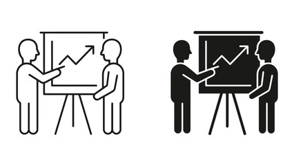 Fototapeta premium Sales growth chart presentation icon for business strategy with presentation