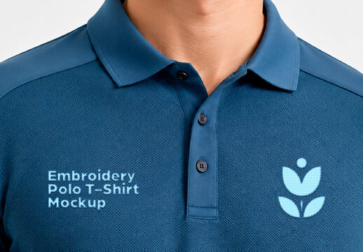 Embroidery Polo T-Shirt Mockup