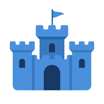 Medieval Castle Vector Clipart Flat Logo Icon Illustration